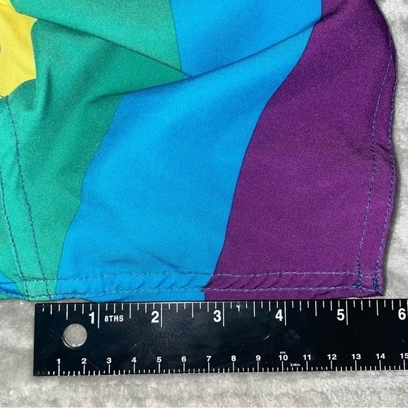 Rainbow Striped Pride Swim Surf Trunk Shorts Size Large - Picture 7 of 7